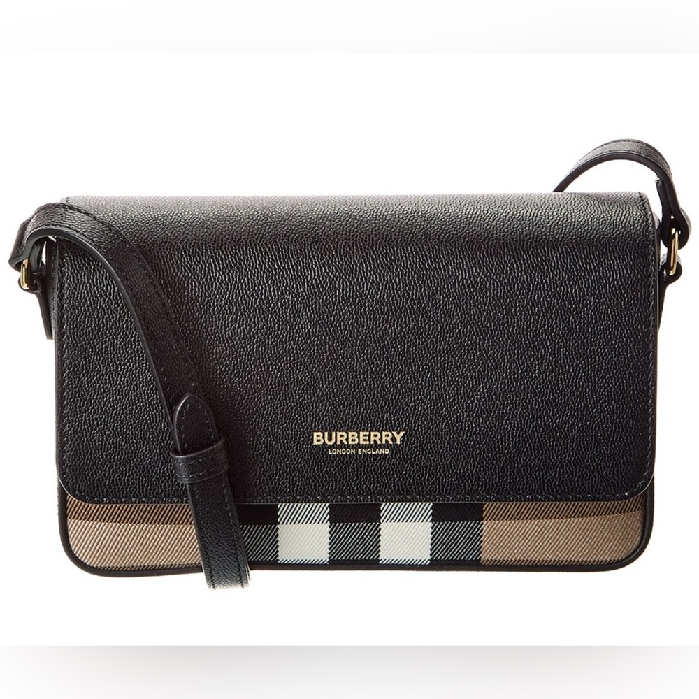 Burberry check canvas & leather shoulder bag